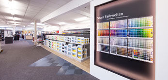 In unserem Fachmarkt in Reken bieten wir Ihnen Malerbedarf, Farben, Tapeten, Bodenbeläge und Stoffe.
