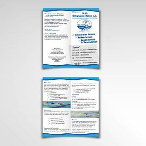 DLRG Reken Flyer Information Falzflyer Printprodukt vierseitig