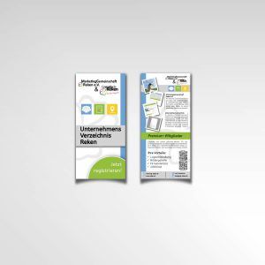 Flyer Infoflyer zweiseitig Marketinggemeinschaft Reken Unternehmensverzeichnis Gemeinde Reken