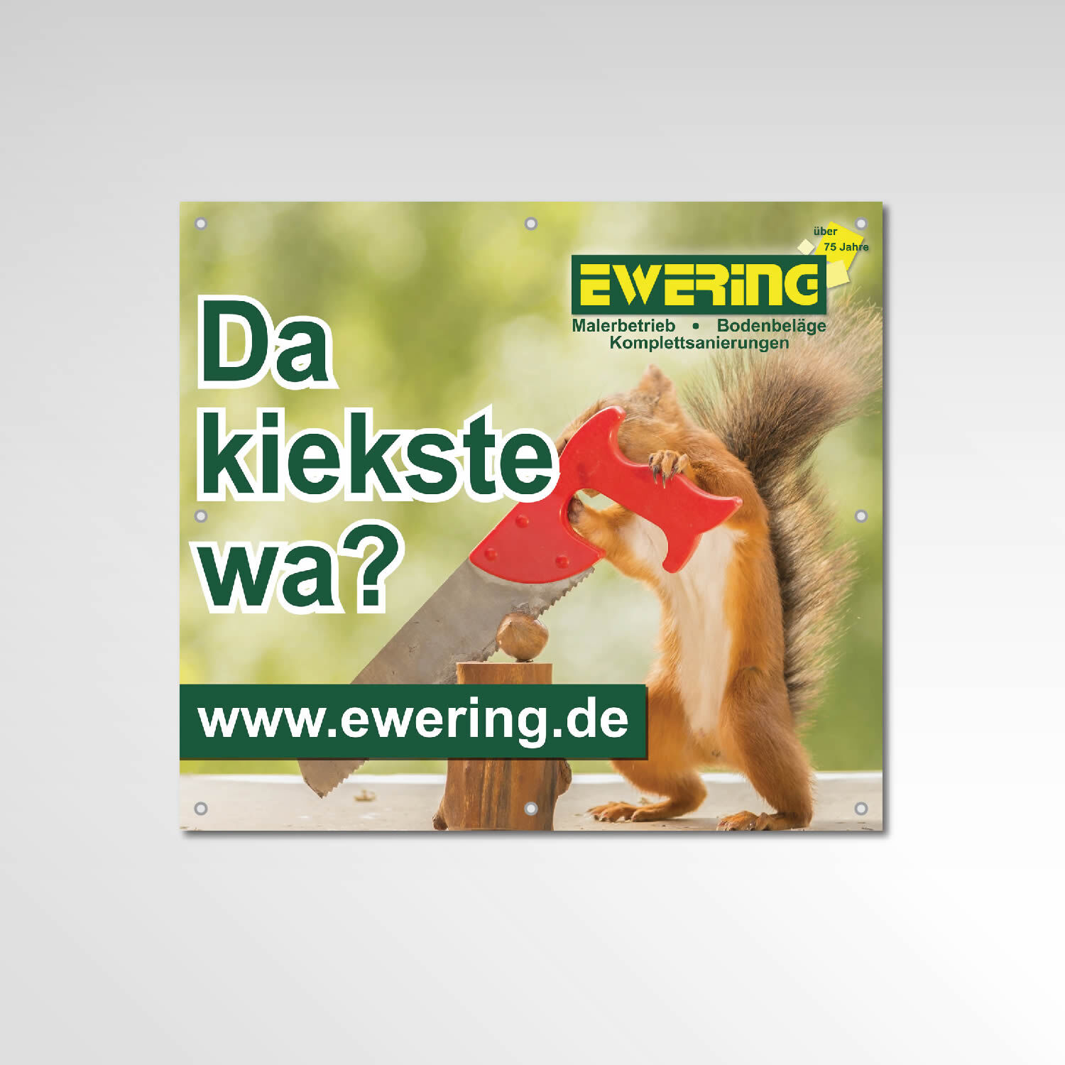 Banner Gerüstbanner Werbemittel Ewering Berlin GmbH Printprodukt Eichhörnchen