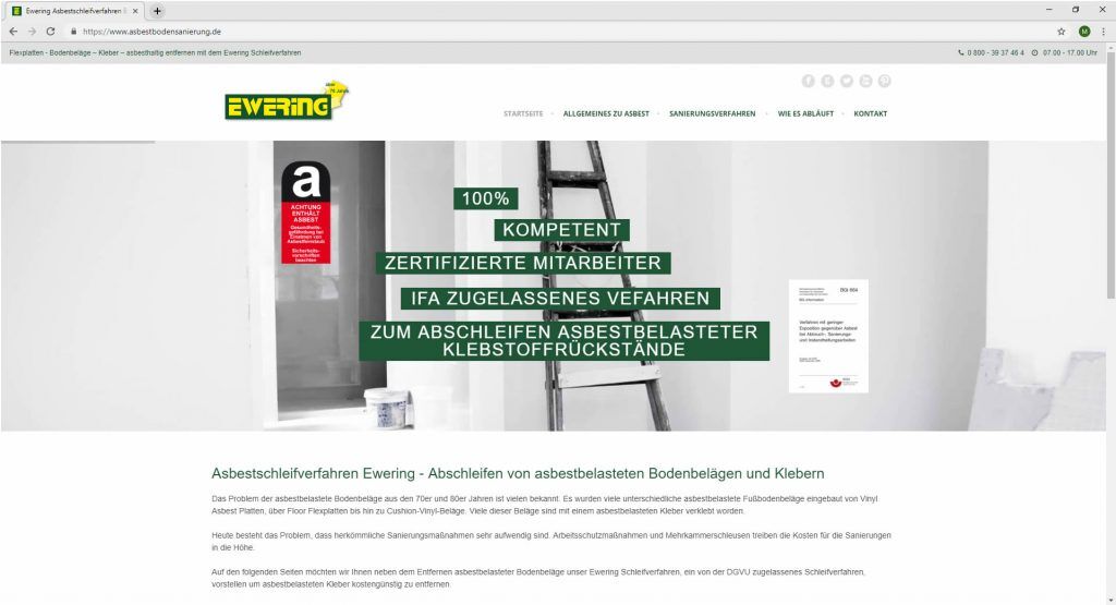 Ewering Website Startseite Webdesign asbestbodensanierung.de