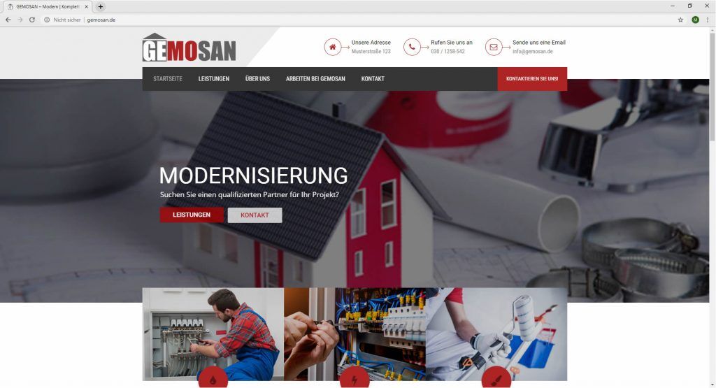 Startseite Gemosan responsive Webdesign Website