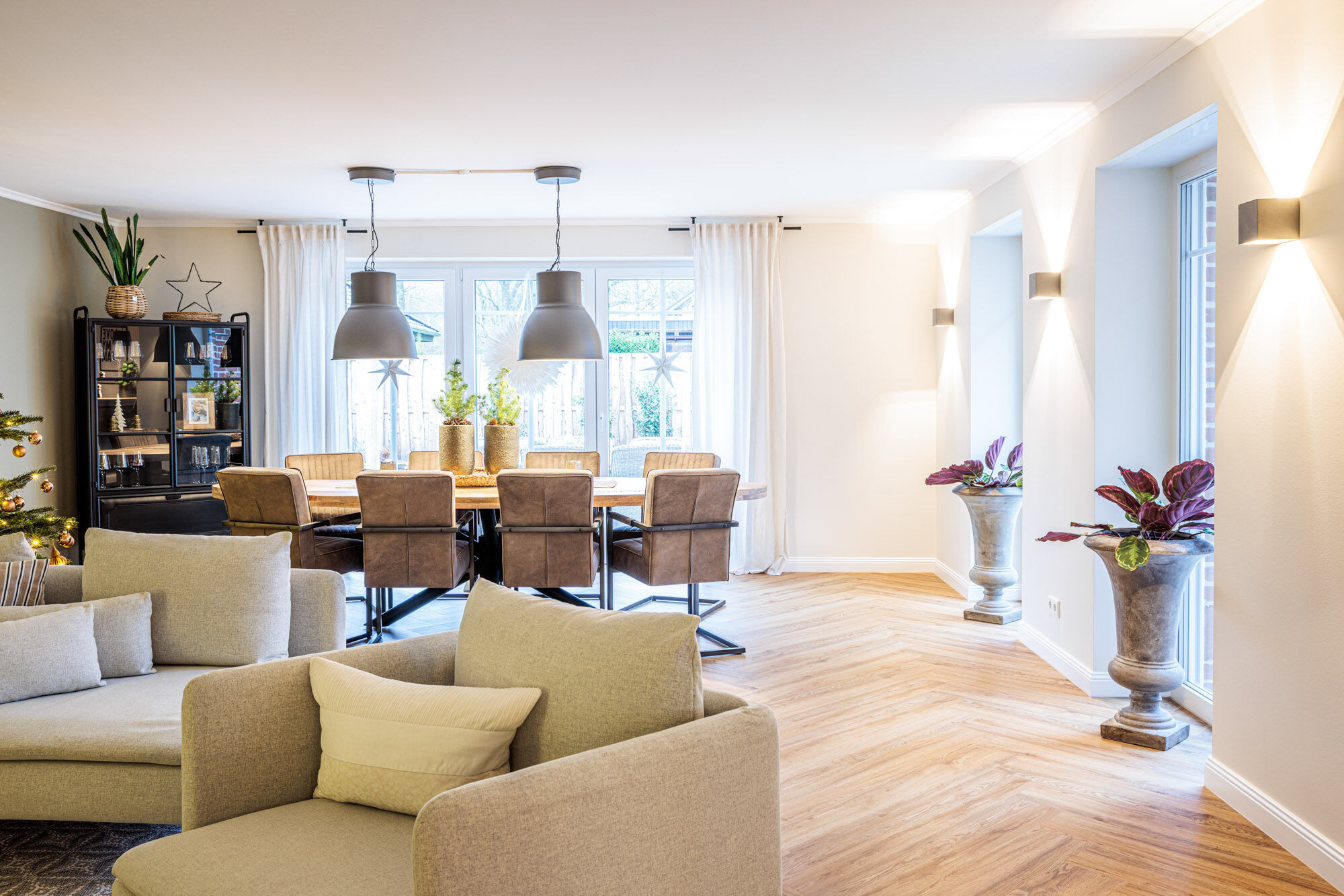 Eingerichtetes Wohnzimmer im Wohnhaus Coesfeld, Modernes Wohnhaus Coesfeld