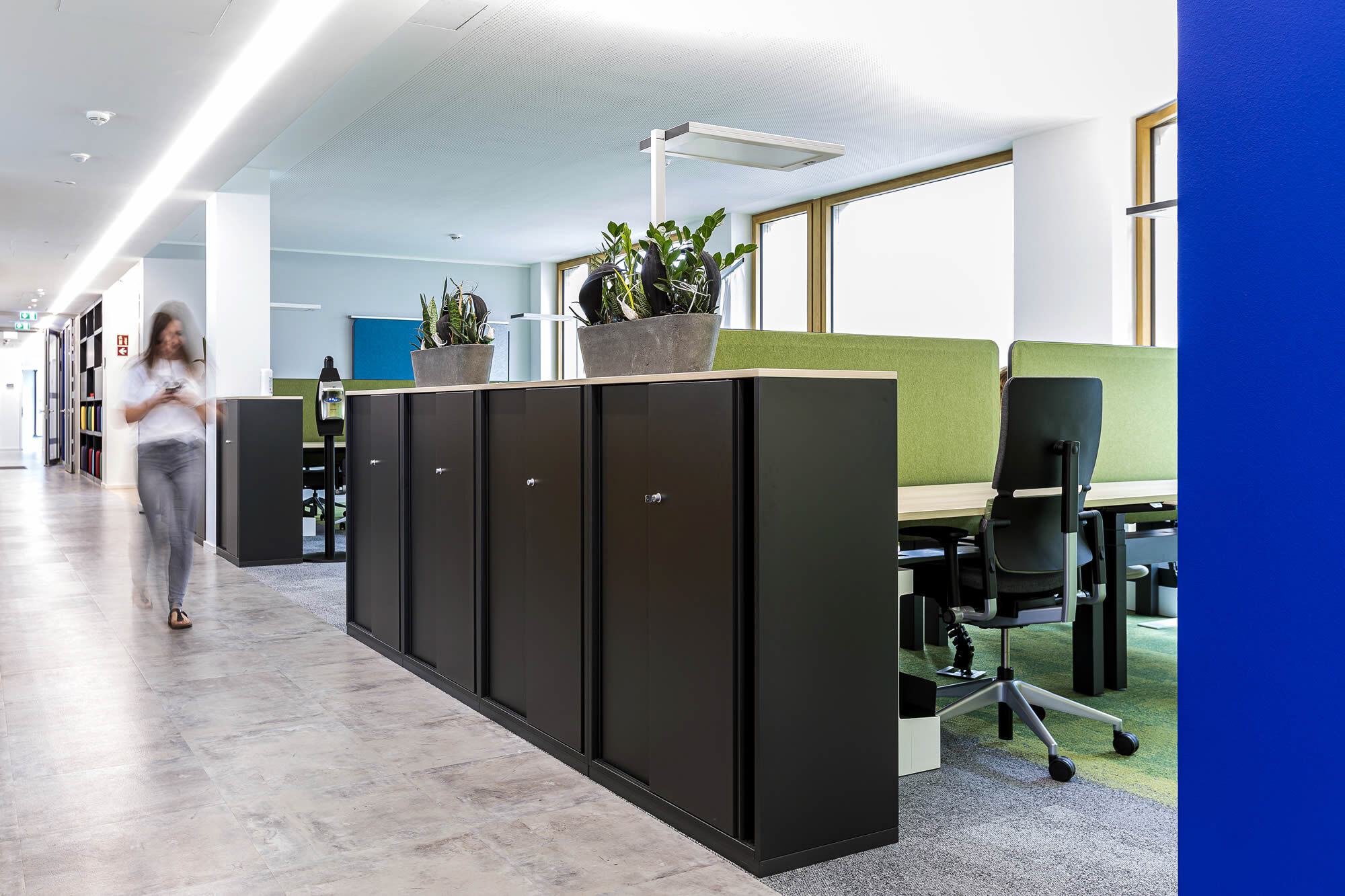 Büroarbeitsplätze auf Etage 3 der Stadtsparkasse Bocholt, Stadtsparkasse Bocholt Etage 3