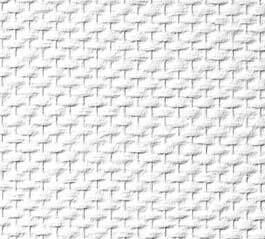 Nahaufnahme einer weißen Glasfasertapete mit robuster gewebter Oberflächenstruktur.